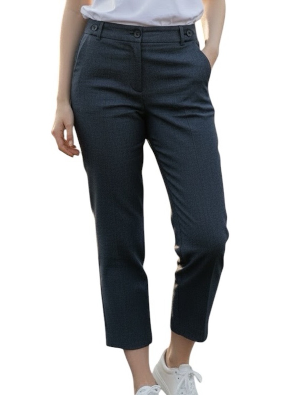 ANN TAYLOR LOFT: Women’s Gray Cropped Capri Trousers Dress Slacks - Size 10
